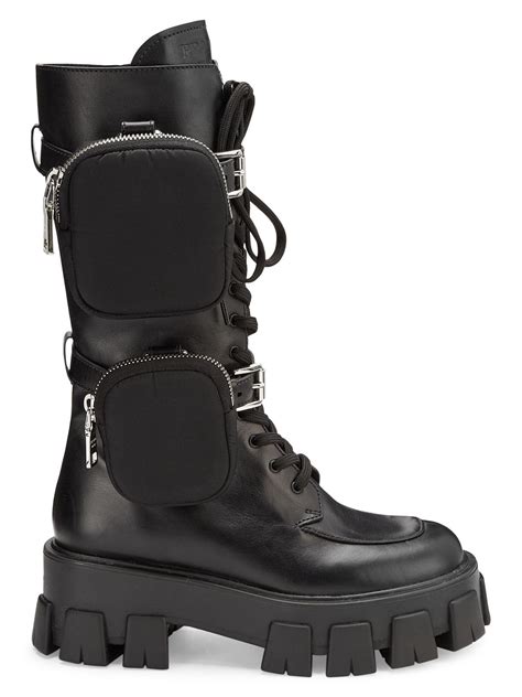 prada hoots|Prada chunky boots.